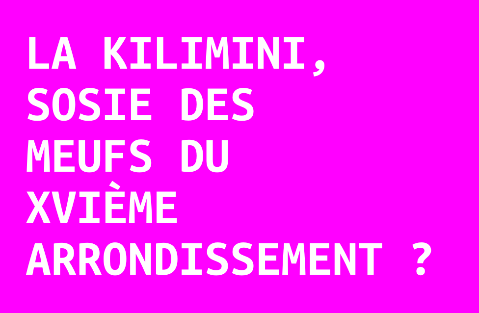 La kilimini, sosie des meufs du XVIème arrondissement ?