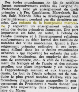 L'éducation de la bourgeoisie marocaine